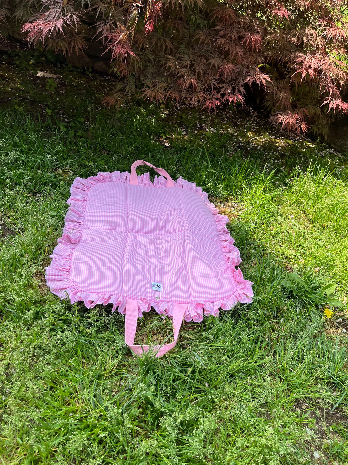Tappetini a forma di borsa in tessuto vichy colorato