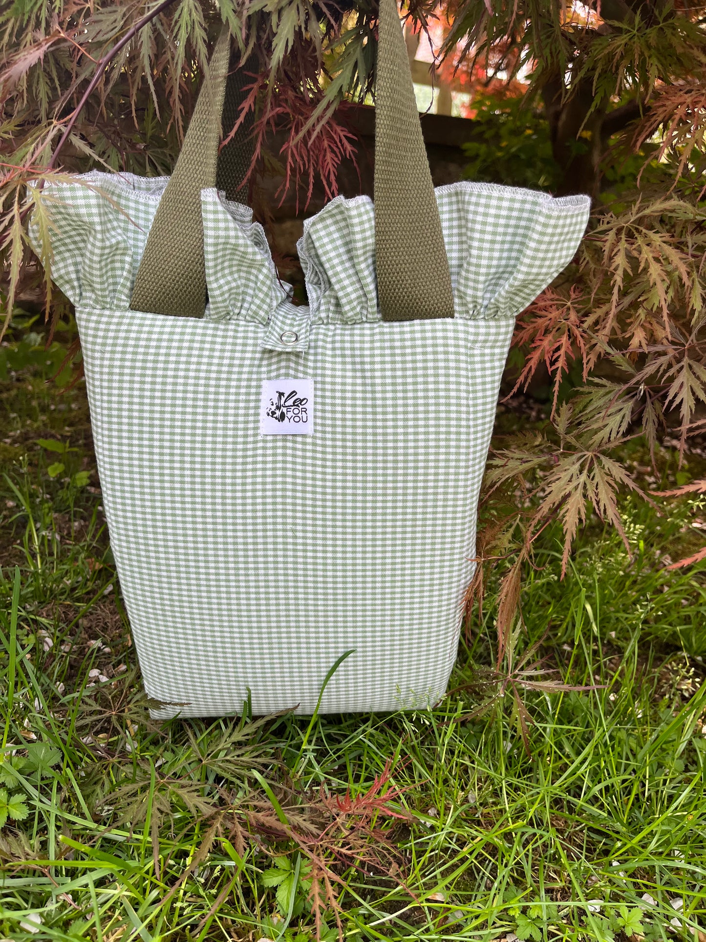 Tappetini a forma di borsa in tessuto vichy colorato
