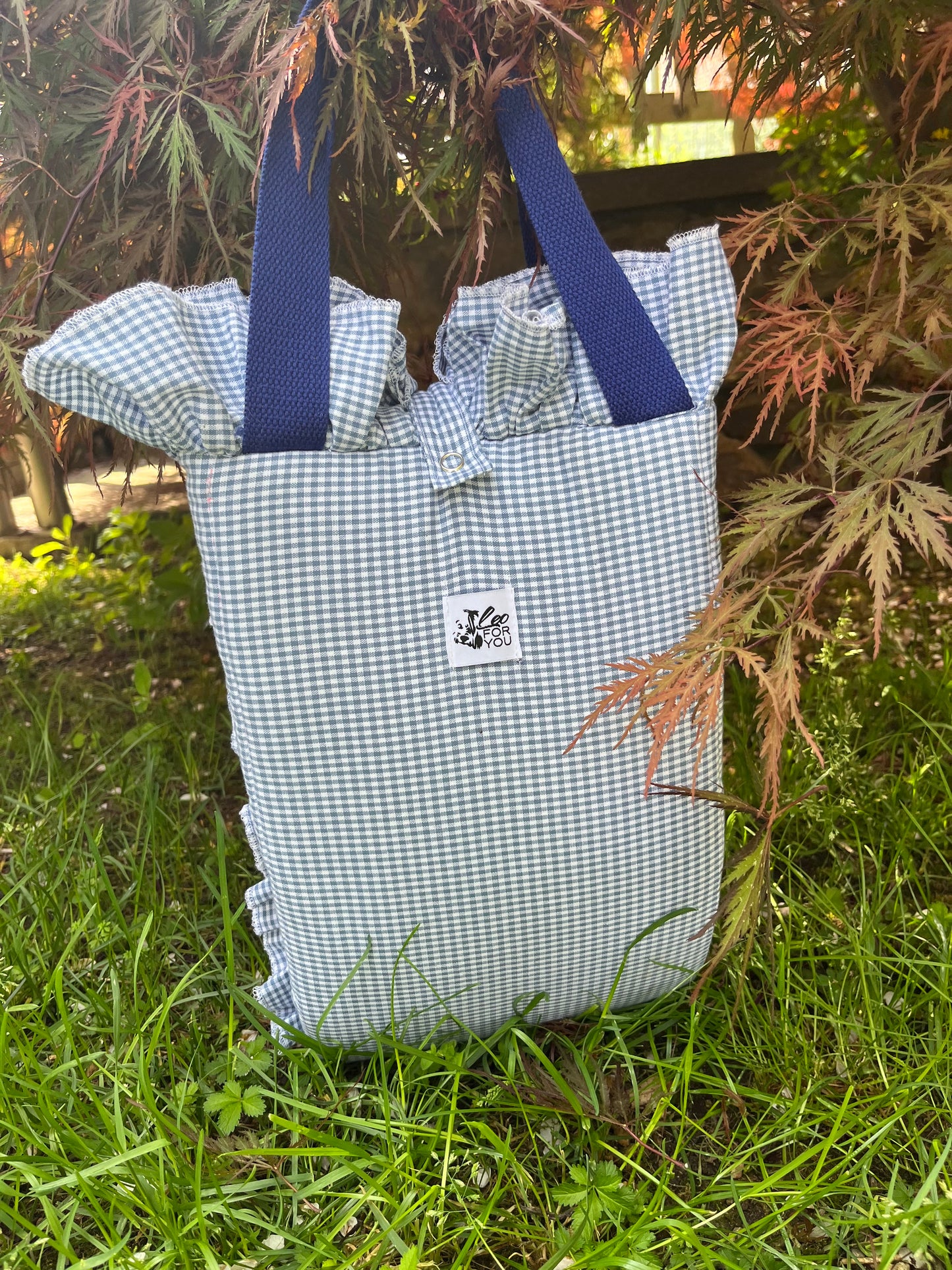 Tappetini a forma di borsa in tessuto vichy colorato
